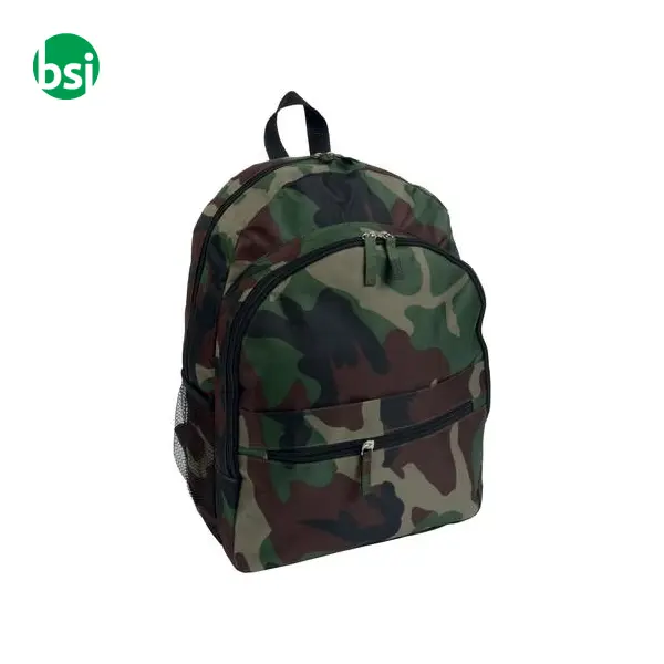 Backpack | 2 mesh side pockets | camouflage -  1