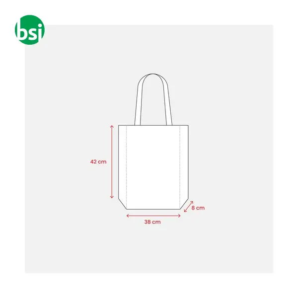 Shopping bag 38x42x8 | coloured long handles | AMABILE -  4
