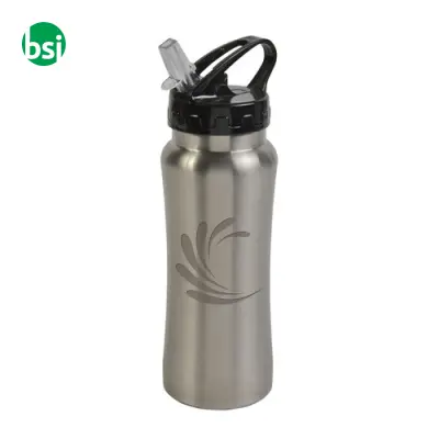 Bottle with drinking straw pull out | stainless steel - Immagine 2