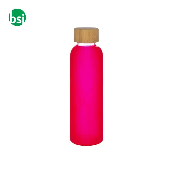 Glass bottle 500 ml | frosted and bamboo lid -  4