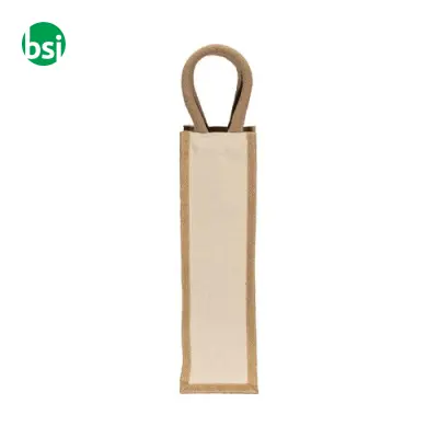 Bottle bag | jute and cotton | rope handles - Immagine 2