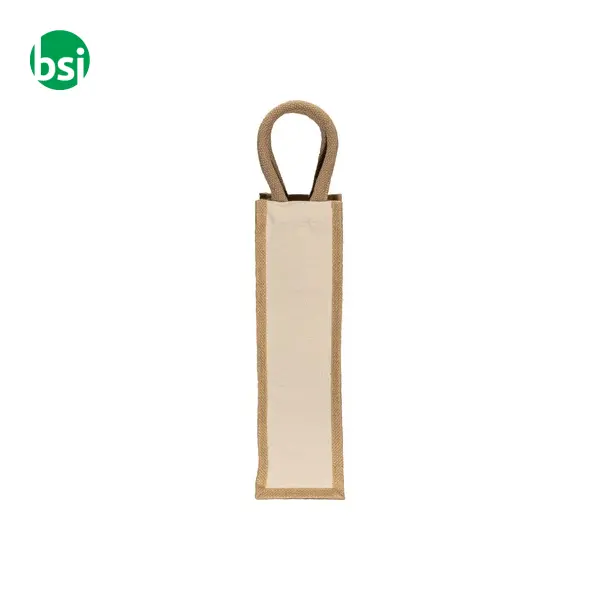 Bottle bag | jute and cotton | rope handles -  2