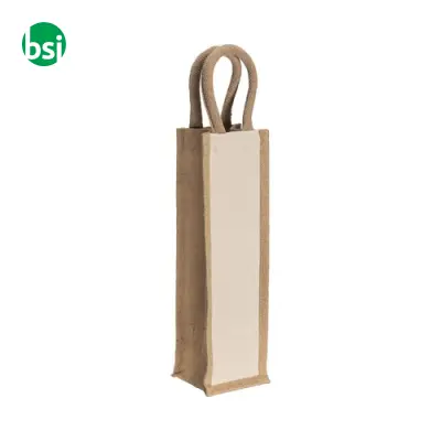 Bottle bag | jute and cotton | rope handles - Immagine 3