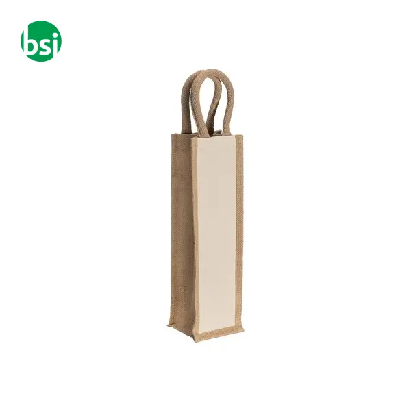 Bottle bag | jute and cotton | rope handles -  3