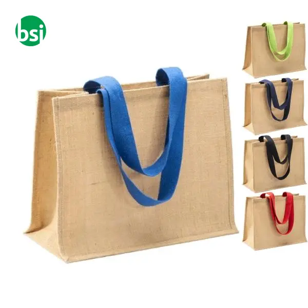Shopping bag | jute | long handles and gusset -  1