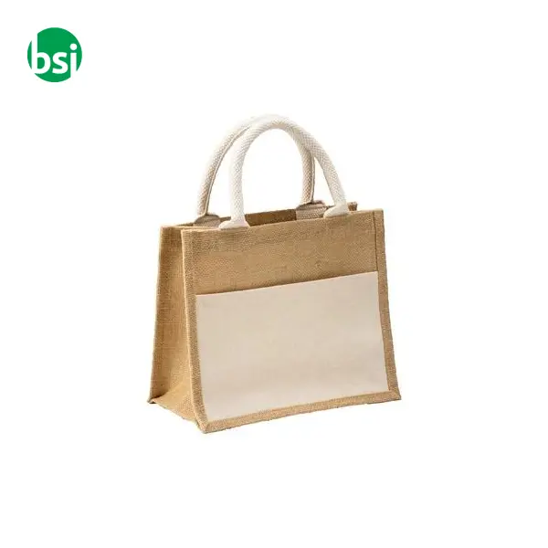 Mini shopping bag 26x22x14 | jute and cotton -  1