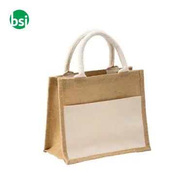 Mini shopping bag 26x22x14 | jute and cotton - Immagine 6