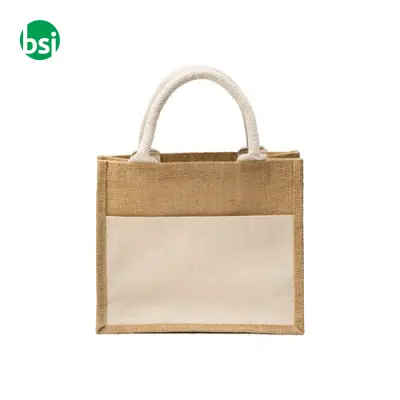 Mini shopping bag 26x22x14 | jute and cotton - Immagine 2