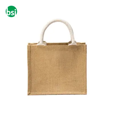 Mini shopping bag 26x22x14 | jute and cotton - Immagine 3