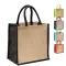 Mini shopping bag 30x30x19 | jute | colored handles - Anteprima 1