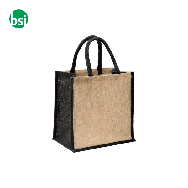 Mini shopping bag 30x30x19 | jute | colored handles -  21