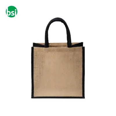 Mini shopping bag 30x30x19 | jute | colored handles - Immagine 2
