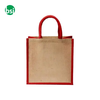 Mini shopping bag 30x30x19 | jute | colored handles - Immagine 5