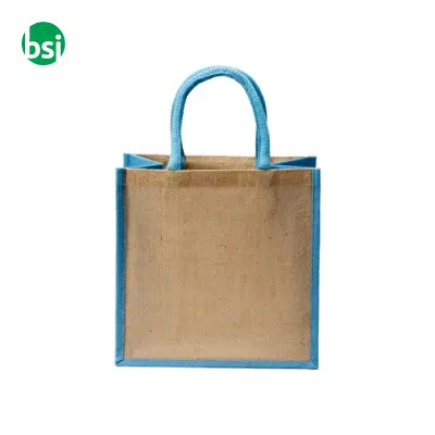 Mini shopping bag 30x30x19 | jute | colored handles - Immagine 11