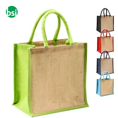 Mini shopping bag 30x30x19 | jute | colored handles - Immagine 17