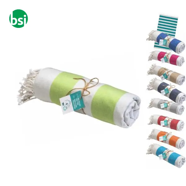 Fringed beach towel 90x170 | cotton -  1