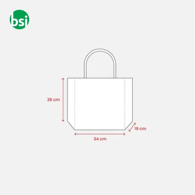 Jute bag with cotton handles features zipper closure FANO - Immagine 4