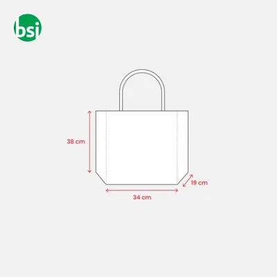 Jute bag with cotton handles features zipper closure FANO - Immagine 7