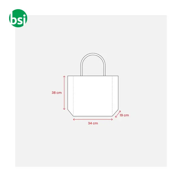 Jute bag with cotton handles features zipper closure FANO -  15