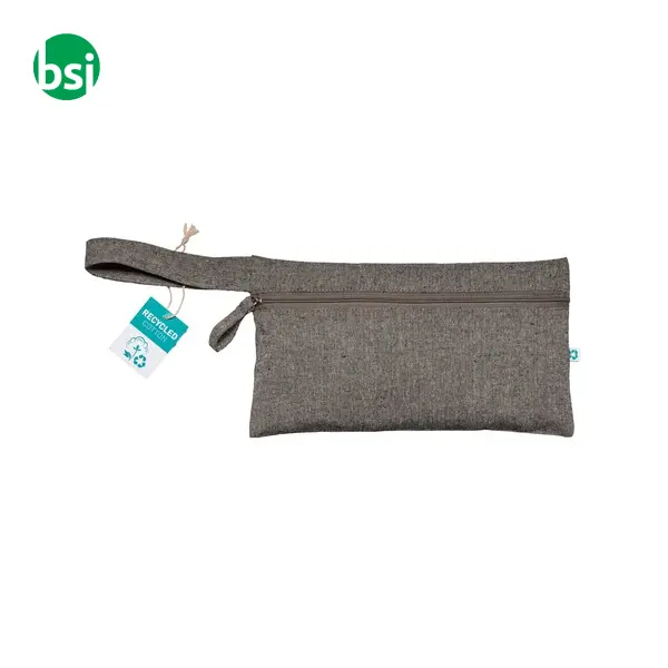 Document holder recycled cotton with zip GRS certified -  2
