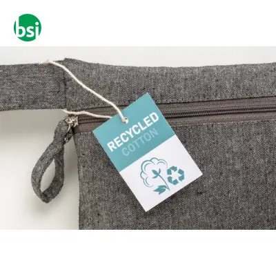 Document holder recycled cotton with zip GRS certified - Immagine 3