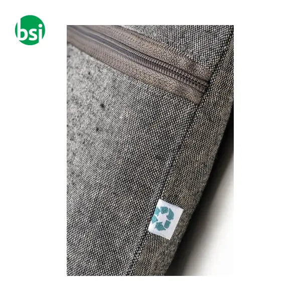 Document holder recycled cotton with zip GRS certified -  4