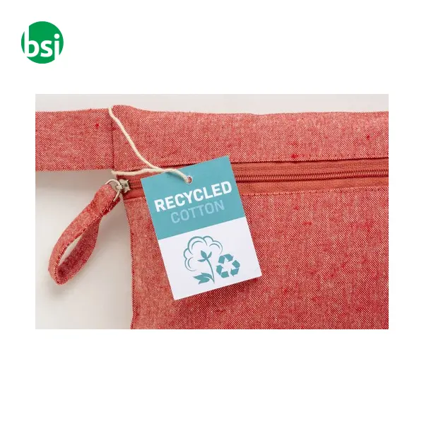 Document holder recycled cotton with zip GRS certified -  6