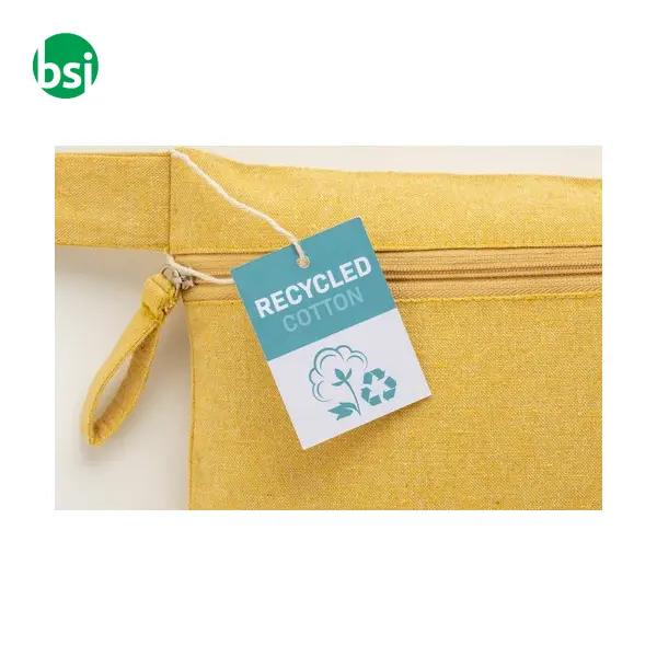 Document holder recycled cotton with zip GRS certified -  9