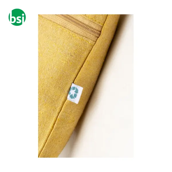Document holder recycled cotton with zip GRS certified -  10