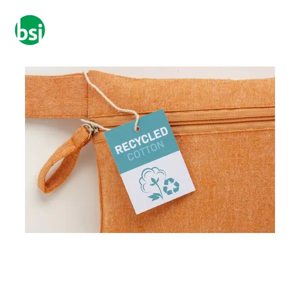 Document holder recycled cotton with zip GRS certified -  12