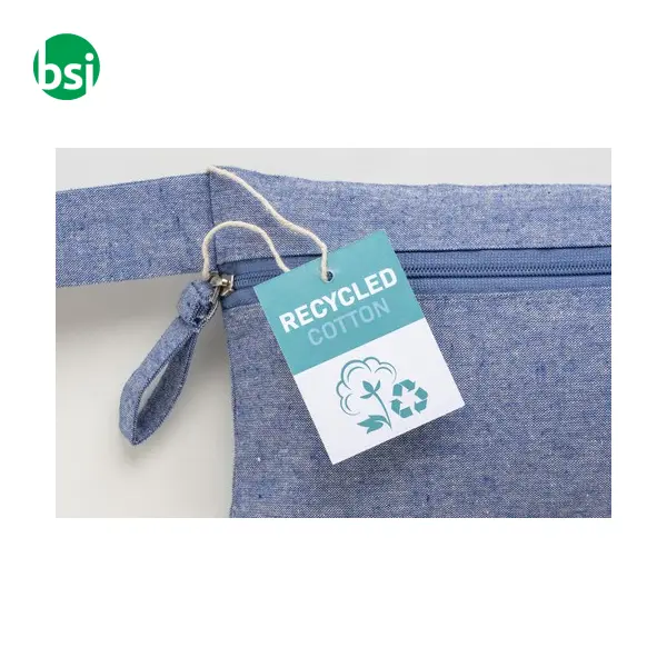 Document holder recycled cotton with zip GRS certified -  16