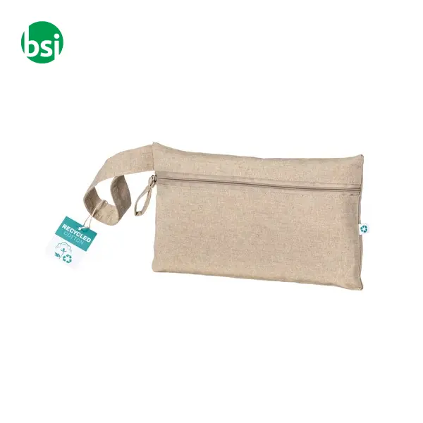 Document holder recycled cotton with zip GRS certified -  18