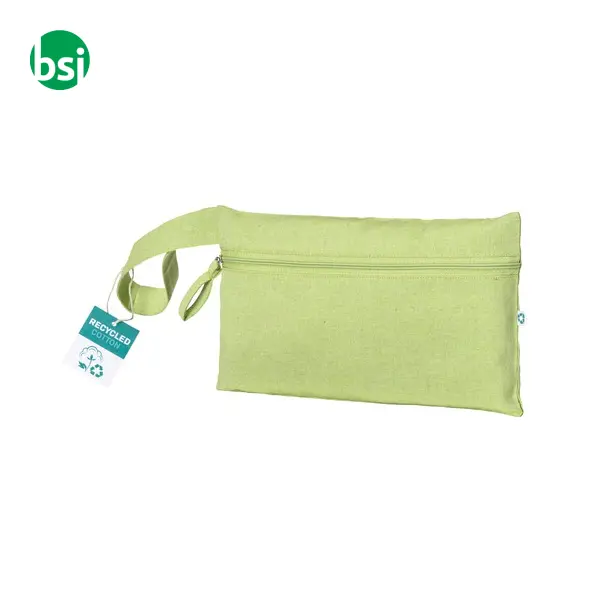 Document holder recycled cotton with zip GRS certified -  1