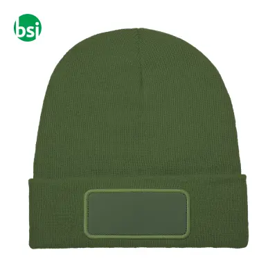 Cap - acrylic knit - lapels and label for personalization