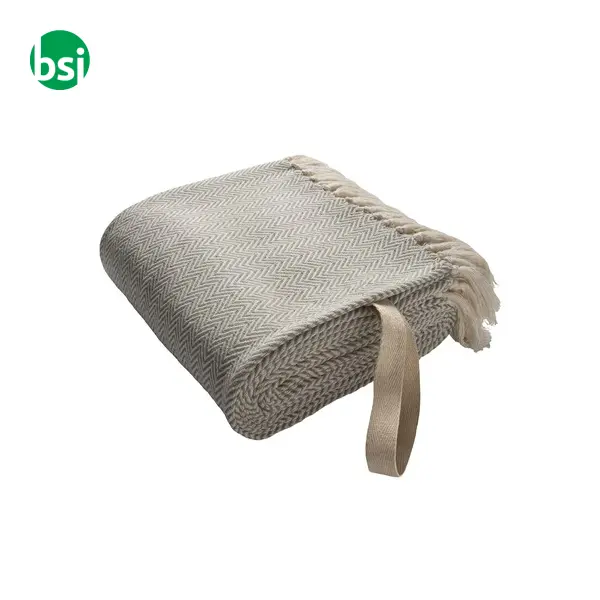 Fringed blanket 100% recycled material -  13