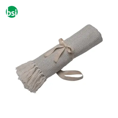 Fringed blanket 100% recycled material - Immagine 3