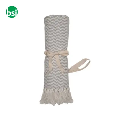 Fringed blanket 100% recycled material - Immagine 4