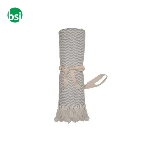 Fringed blanket 100% recycled material -  4