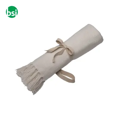 Fringed blanket 100% recycled material - Immagine 6