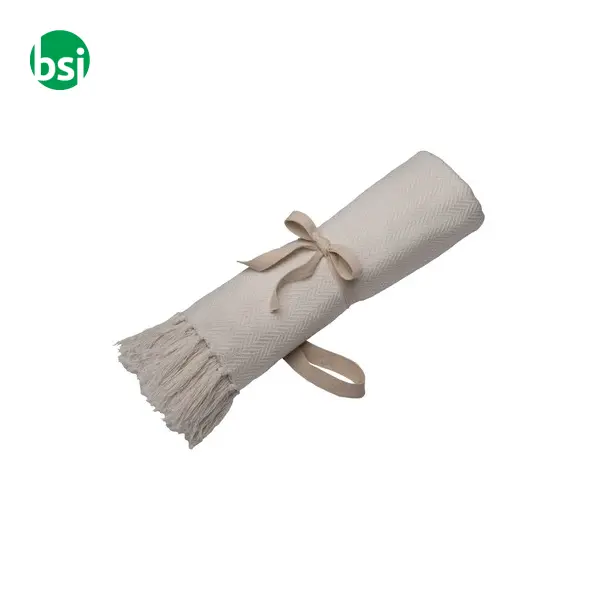 Fringed blanket 100% recycled material -  6