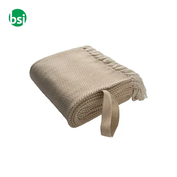 Fringed blanket 100% recycled material -  1