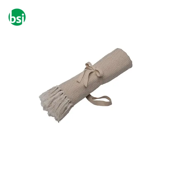 Fringed blanket 100% recycled material -  9