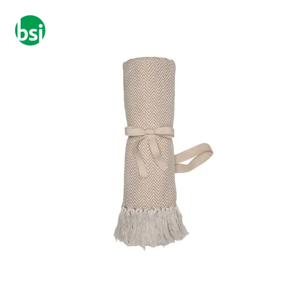 Fringed blanket 100% recycled material -  10