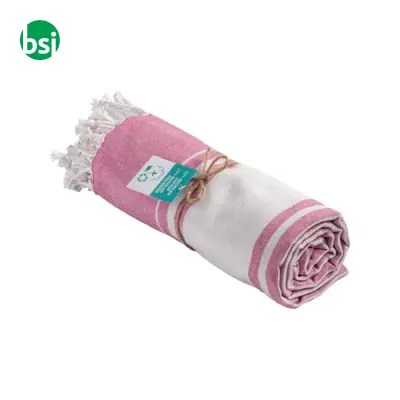 GRS-certified 150 gr recycled cotton beach towel - Immagine 17