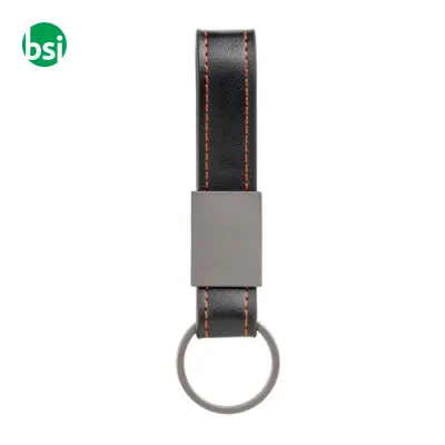 Keychain with colored stitching - metal plaque and ring - Immagine 2