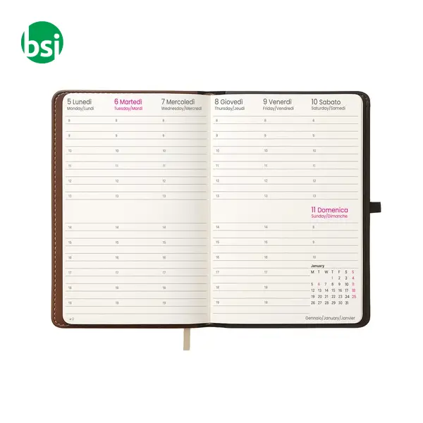 Weekly diary thermo-varnished PU hard cover -  8