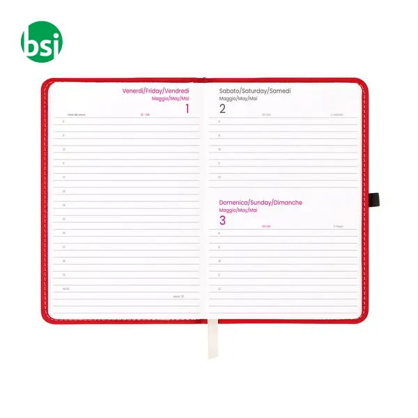 Daily planner - hard cover with stitching around the edge -  3