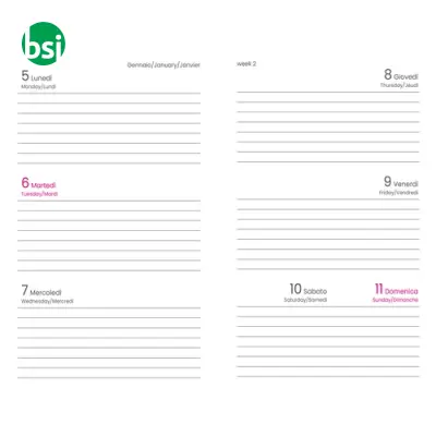 Weekly pocket diary laminated cardboard hardcover - Immagine 4