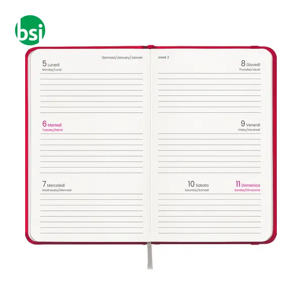 Weekly pocket diary laminated cardboard hardcover -  8