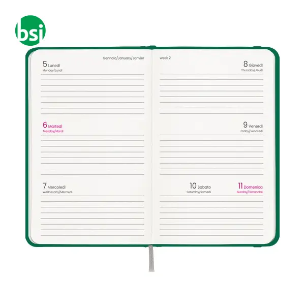 Weekly pocket diary laminated cardboard hardcover -  10
